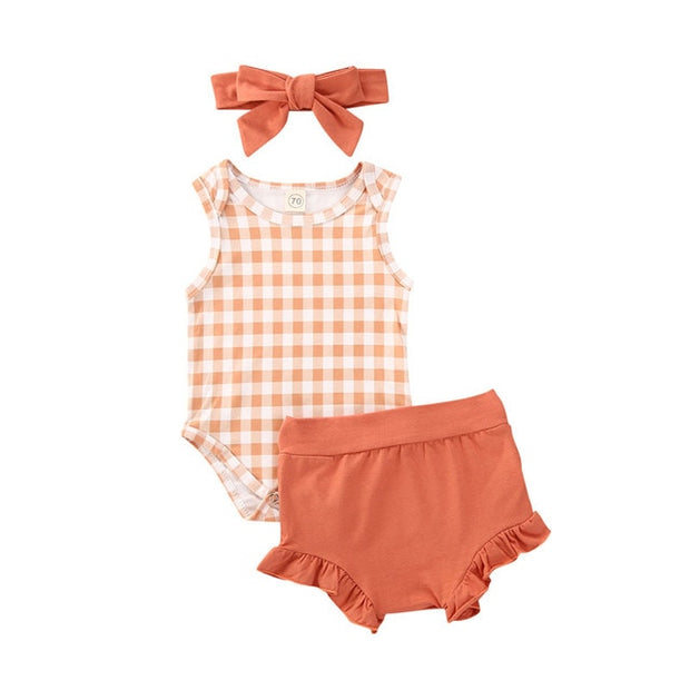 Baby Girl Ruffle Short Set 3-PIECE SET BABY VIBES & CO.