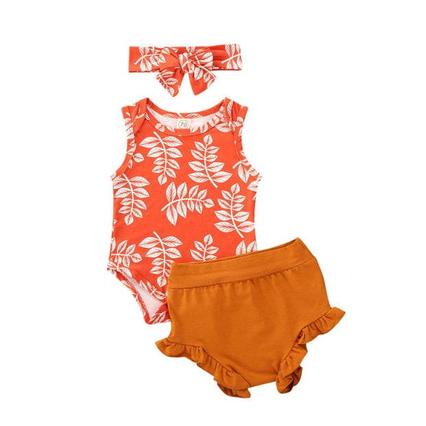 Baby Girl Ruffle Short Set 3-PIECE SET BABY VIBES & CO.