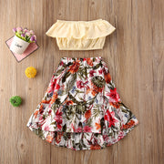 Girls 2 Piece Summer Skirt & Top BABY VIBES & CO.