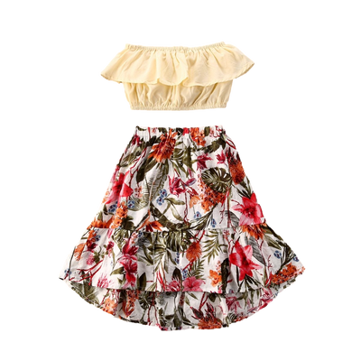 Girls 2 Piece Summer Skirt & Top BABY VIBES & CO.