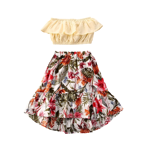 Girls 2 Piece Summer Skirt & Top BABY VIBES & CO.