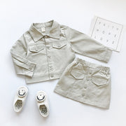 Girls Denim Jacket & Skirt Set BABY VIBES & CO.