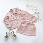 Girls Denim Jacket & Skirt Set BABY VIBES & CO.