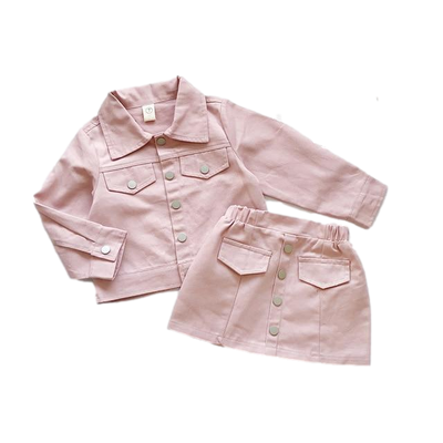 Girls Denim Jacket & Skirt Set BABY VIBES & CO.