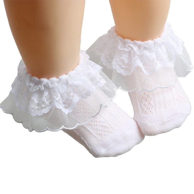 RUFFLE AND LACE FRILLY TILLY SOCKS BABY VIBES & CO.