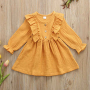 Long Sleeve Frilly Ruffled Dress 12M-5T BABY VIBES & CO.