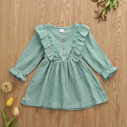 Long Sleeve Frilly Ruffled Dress 12M-5T BABY VIBES & CO.