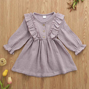 Long Sleeve Frilly Ruffled Dress 12M-5T BABY VIBES & CO.