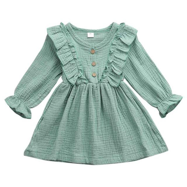 Long Sleeve Frilly Ruffled Dress 12M-5T BABY VIBES & CO.