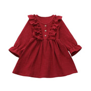 Long Sleeve Frilly Ruffled Dress 12M-5T BABY VIBES & CO.