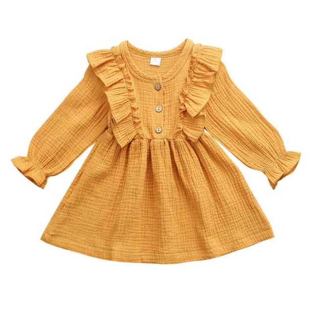 Long Sleeve Frilly Ruffled Dress 12M-5T BABY VIBES & CO.