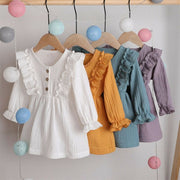 Long Sleeve Frilly Ruffled Dress 12M-5T BABY VIBES & CO.