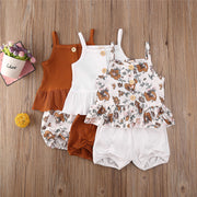 Frilly Floral & High Waisted Shorts Set 18M-5T BABY VIBES & CO.