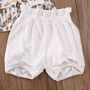 Frilly Floral & High Waisted Shorts Set 18M-5T BABY VIBES & CO.