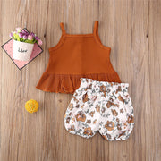 Frilly Floral & High Waisted Shorts Set 18M-5T BABY VIBES & CO.