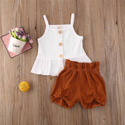 Frilly Floral & High Waisted Shorts Set 18M-5T BABY VIBES & CO.