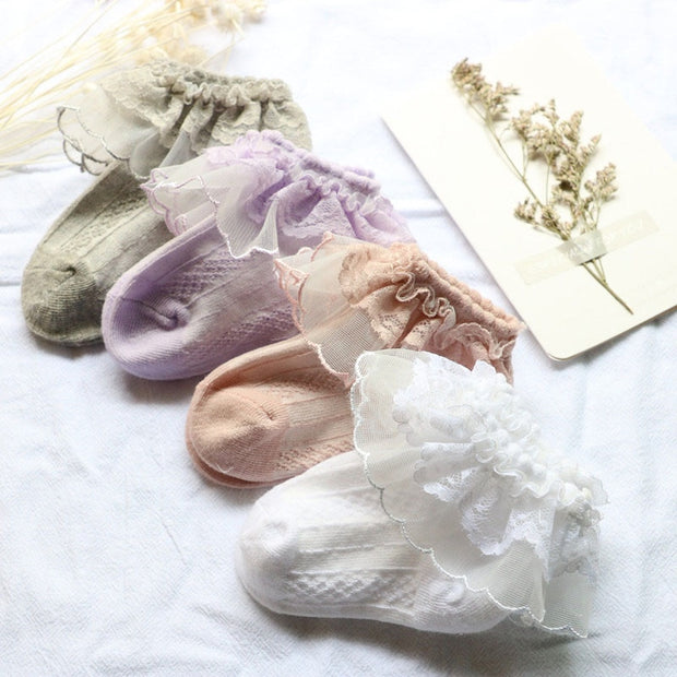 RUFFLE AND LACE FRILLY TILLY SOCKS BABY VIBES & CO.