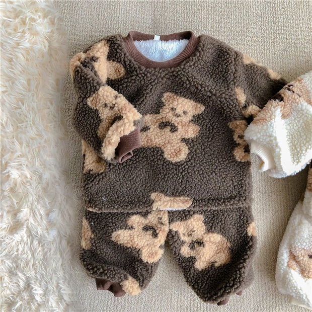 Thickened Saffron Teddy Fleece Separates BABY VIBES & CO.