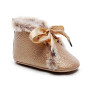 Fuzzy Canvas Soft-Sole Booties BABY VIBES & CO.