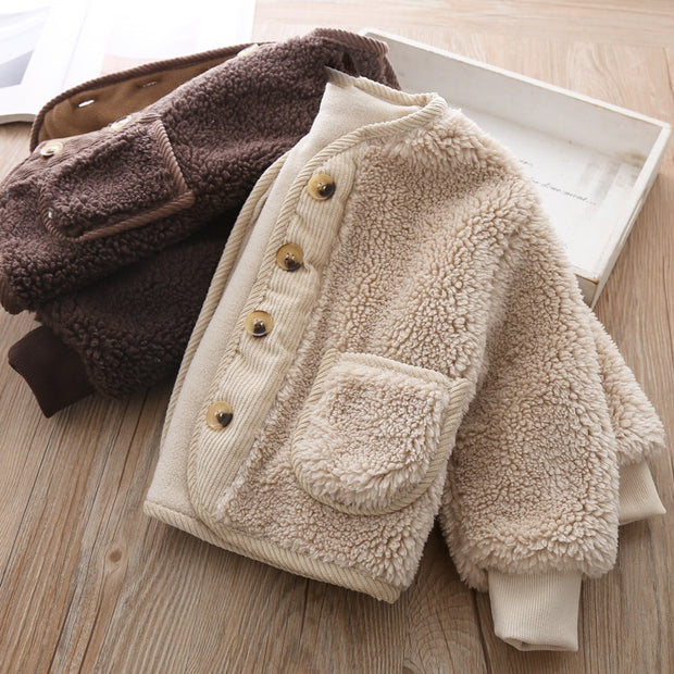 Button Up Fleece Sherpa Cardigan BABY VIBES & CO.