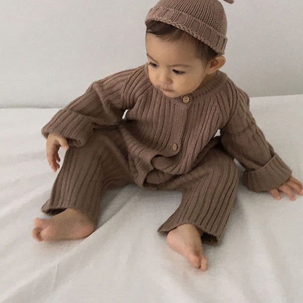 Matte Long Sleeve Ribbed Henleys 6-24M BABY VIBES & CO.