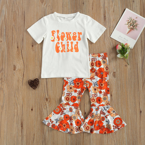 Fall Flower Child Flare 2PC Set 2-7Y BABY VIBES & CO.