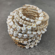 Boho White Charm & Gold Strand Bracelets BABY VIBES & CO.