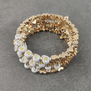 Boho White Charm & Gold Strand Bracelets BABY VIBES & CO.