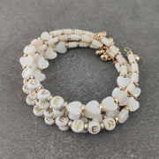 Boho White Charm & Gold Strand Bracelets BABY VIBES & CO.