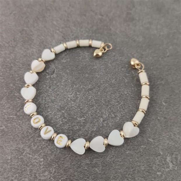 Boho White Charm & Gold Strand Bracelets BABY VIBES & CO.