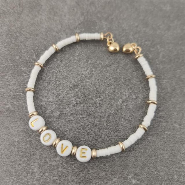 Boho White Charm & Gold Strand Bracelets BABY VIBES & CO.