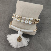 Boho White Charm & Gold Strand Bracelets BABY VIBES & CO.