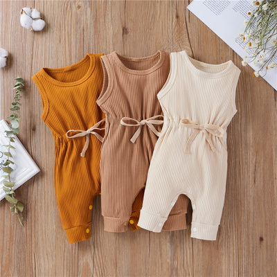 Cotton Knitted Ribbed Jumpsuit BABY VIBES & CO.