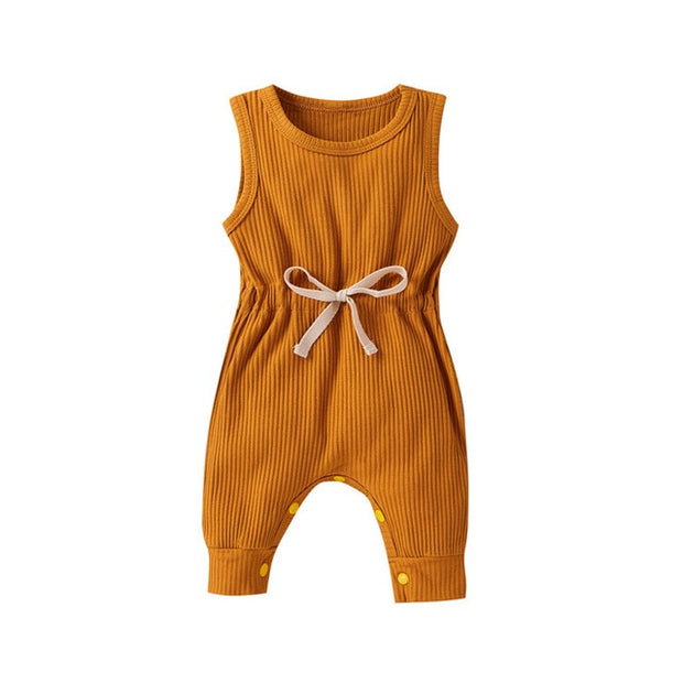 Cotton Knitted Ribbed Jumpsuit BABY VIBES & CO.