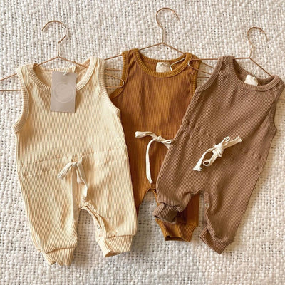 0-18M 3 Colors Neutral Jumpsuits BABY VIBES & CO.