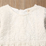 Baby Girl Creamy White Boho Lace Romper 0-24M BABY VIBES & CO.