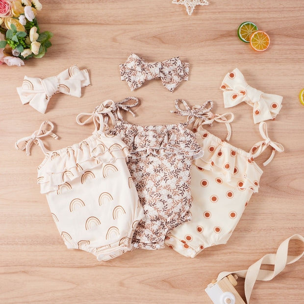 Lace Up & Ruffled Jumper + Bow Knot Set 6-24M BABY VIBES & CO.