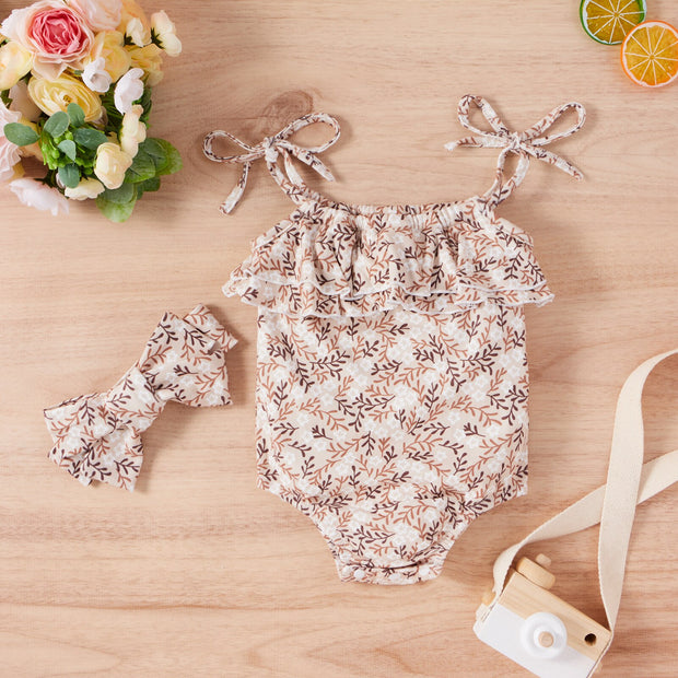 Lace Up & Ruffled Jumper + Bow Knot Set 6-24M BABY VIBES & CO.