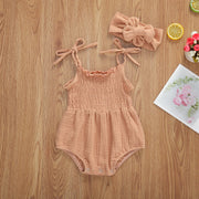 Sleeveless Strap Bodysuits +Headband Set 0-24M BABY VIBES & CO.