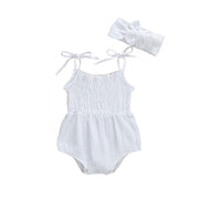 Sleeveless Strap Bodysuits +Headband Set 0-24M BABY VIBES & CO.