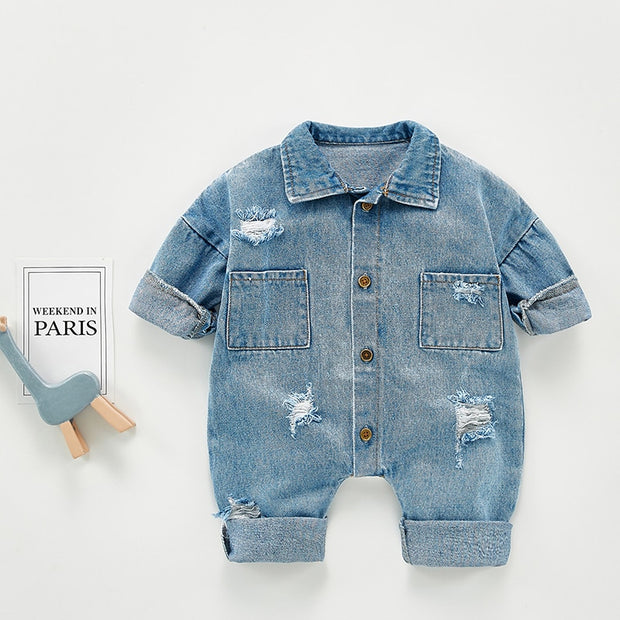 Blue Jean Denim Romper 3M-3T BABY VIBES & CO.