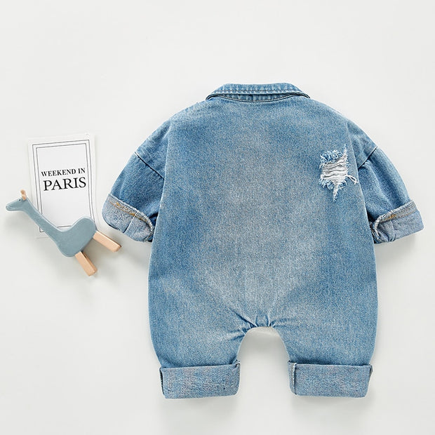 Blue Jean Denim Romper 3M-3T BABY VIBES & CO.