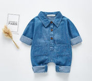 Blue Jean Denim Romper 3M-3T BABY VIBES & CO.