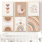 Boho & Rainbows Neutral Canvas Wall Art BABY VIBES & CO.