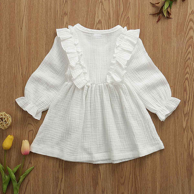 Long Sleeve Frilly Ruffled Dress 12M-5T BABY VIBES & CO.