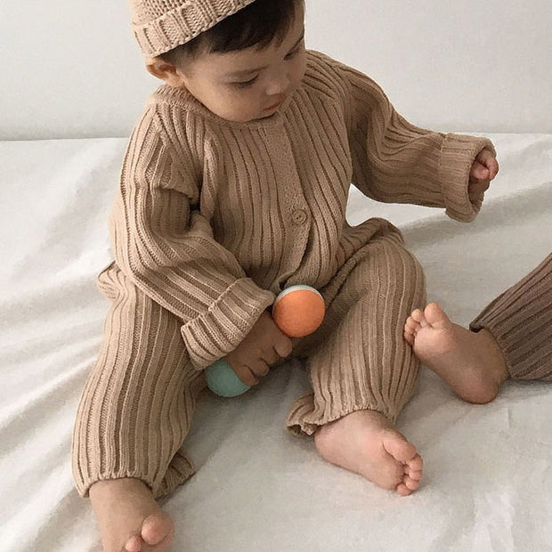 Matte Long Sleeve Ribbed Henleys 6-24M BABY VIBES & CO.