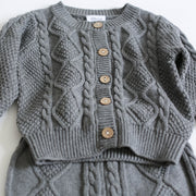 Chunky Long Sleeve Knit Cardigan + Bottoms Set BABY VIBES & CO.