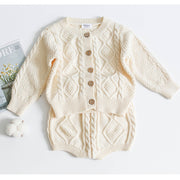 Chunky Long Sleeve Knit Cardigan + Bottoms Set BABY VIBES & CO.