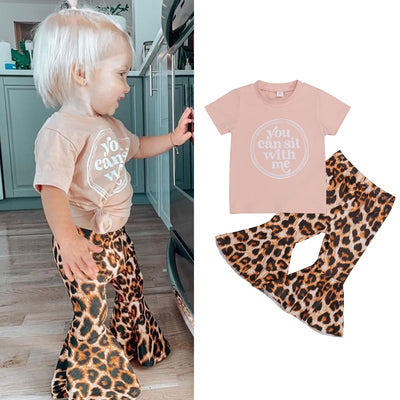 You Can Sit With Us Rose Gold Tee & Cheetah Bells Set 2T-6T BABY VIBES & CO.