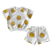 Boy/Girl Smiley 2 Piece Shirt+Short Set BABY VIBES & CO.